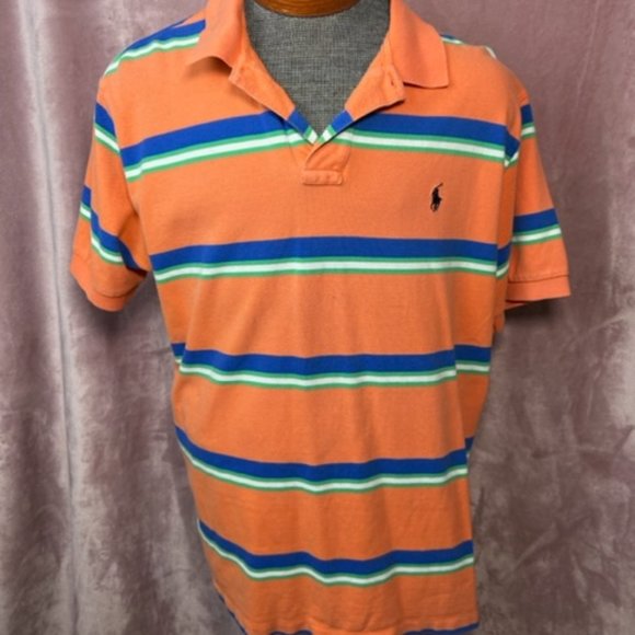 Polo Ralph Lauren Other - Mens Orange And Blue Stripped Ralph Lauren Polo Size XL